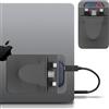 Lacdo Custodia portatile per disco rigido per laptop, custodia stick on a 2 tasche con adesivo riutilizzabile, per San Disk, Samsung, Crucial, custodia rigida per SSD, Grigio Scuro