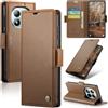 Rerzoiro Cover per Xiaomi Redmi Note 15 Pro Plus 5G/Redmi Note 15 Pro+ 5G Custodia Portafoglio [Blocco RFID] Premium Pelle PU Wallet Case Flip Libro con Porta Carte Slot Supporto Flip Case, Marrone
