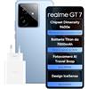 realme GT 7 Smartphone, 5G Dual SIM, 12 GB di RAM, 256 GB di ROM, display AMOLED da 6,8, chipset di punta Dimensity 9400e, batteria Titan da 7000 mAh, fotocamera da 50 MP, Blu (Adattatore incluso)