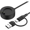 MoKo 2 in 1 Caricatore Garmin, Cavo Ricarica USB-C Compatibile con Garmin Vivoactive 6/5, Fenix 8/7/6/5, Forerunner 970/570/965/265/255/165, Instinct, Venu 4/3s, 3,3 ft/1m Codice di Ricarica, Nero