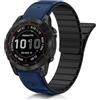 ToVioc Cinturini Silicone per 47mm of Garmin Fenix E/Fenix 8 Pro/Tactix 8/Quatix 8/D2 Mach 2, Cinturino Magnetico QuickFit 22mm per Garmin Quatix 7 Pro/6/6 Titanium, Descent G2 - Blu & Nero