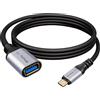Werkybay Adattatore USB-C Spina a USB-A Presa 3m, 5Gbps Tipo C Maschio a USB A Femmina, OTG Cavo Prolunga da Compatibile con i-Phone 17/16/15, i-Pad Pro, MacBook-Pro/Air,Galaxy-S24/23, P70 ecc.