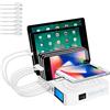 ideallife Stazione di ricarica per più dispositivi, Stazione di Ricarica USB a 8 Porte Caricatore USB, base ricarica wireless, compatibile con i Phone, i Pad, tablet
