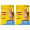FRISKIES | Gatto | Crocchette complete per Gatti Adulti | Salmone e Verdure | Alimento Completo Ricco di Vitamine e Minerali | Borsa | 1,5 KG (Confezione da 2)