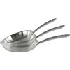 KAMBERG - Cofanetto 3 padelle Ø20 - 24 - 28 cm in acciaio inox 18/10 triply - senza PFAS - Tutti i piani cottura inclusi induzione e forno - 0008282, grigio