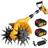 TREXEEN Motozappa a Batteria 21V, 360 RPM TREXEEN Motozappa Elettrica con 2 Batterie 3.0Ah e Caricatore, Larghezza di Lavoro 20cm e Profondità 16cm per Coltivazione Suolo in Giardini e Prati