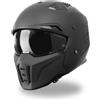 VINZ Shuto Casco Jet / Streetfighter | Certificato ECE 22.06 | Casco Moto / Scooter con Visiera Parasole | Mentoniera rimovibile | nelle taglie dalla XS-XXL - Nero opaco