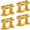 NQEUEPN 4 Pezzi Catena Principale, Lega di acciaio Robusti Maglia Principale Catena d'Oro Master Link per Motociclo Mini Bici 50cc 70cc 90cc 110cc 125cc ATV Quad 4 Wheeler Pocket Bike, 428