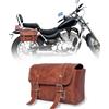 american blue Borsa da moto vintage, in vera pelle di capra, con fibbia a 2 cinghie e chiusura rapida, borsa porta attrezzi marrone, rinforzata, per manubrio, forcelle, bicicletta (Classic carrier)