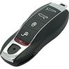 BROVACS Scocca di ricambio + lama chiave, non levigata, compatibile con Porsche Macan Boxster Cayenne 5 tasti Smart Keyless Telecomando ingresso 4+1 BTN PG923D