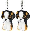 Ty - Beanie Bellies Clips Anello Porta Chiavi di Peluche, Roscoe il Cane con Occhioni Glitter, Cagnolino portachiavi, Gli Animaletti di Peluche con Il Pancino Morbido (Confezione da 2)