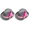 W WIDMANN MILANO Party Fashion - Fedora bavarese, con nastro e piume, in feltro, cappello, costume tradizionale, copricapo, accessorio (Confezione da 2)