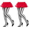 SMIFFYS Collant Arlecchino, bianchi e neri Halloween, Carnevale (Confezione da 2)