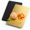 LD3W Self-adhesive seal Set di 25 supporti per torte rettangolari | 20x10 cm | Nero e oro | Cartone reversibile | Base per torta | Sottotorta per feste, compleanni, matrimoni | Tavole per salmone | 2 mm di spessore