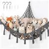 PUYUKO Amaca per Peluche in Stile Macramé Boho, PUYUKO Rete Porta Peluche Angolare, Organizzatore Giochi da Parete per Cameretta e Nursery, Rete Triangolare per Pupazzi e Giocattoli (Grigio)