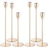 LIAILA Portacandele in metallo a 6 pezzi, 33/28/23 cm Candelabro a tre altezza, eleganti eleganti candelabri decorativi adatti per matrimoni, feste, compleanni, decorazione per la casa (Oro)