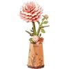 rowood Dalia rosa fiore artificiale in legno puzzle 3D set fai da te per adulti e bambini, fiori di legno, kit di modellismo per la decorazione della casa, idea regalo creativa per la festa della