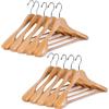 Liszton 10 grucce appendiabiti in legno massello per abiti - spalle extra larghe antiscivolo, gancio girevole a 360° - ideale per camicie, cappotti, giacche, pantaloni (naturale, legno di alta qualità)
