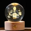 DAWRIS Sistema solare 3D, sfera di cristallo con LED, luce notturna colorata, sfera di cristallo, luce notturna, scena notturna creativa, astronomia, lampada a LED, sistema solare, lampada da comodino, sfera