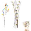 Anguxer Rami Pasquali Decorativi con Uova Colorate - 1 Ramo con Uova + 12 Rami Decorativi Colorati, Decorazioni Pasqua per Vaso, Centrotavola Pasquale per Tavolo, Salotto e Casa Primavera
