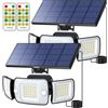 intelamp Lampade solari da esterno con telecomando, 6000 mAh 1200 LM Illuminazione solare esterna impermeabile e solare pannello indipendente, 4 modalità 270 ° grandangolare solare luci aveva 2,7 m