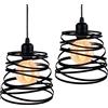 PETITES ECREVISSES 2 pezzi Lampadario a Sospensione E27 Retrò Industriale Lampada da Soffitto Moderna Ø20cm Paralume in Metallo Forma a Molla Illuminazione Interna per Cucina Salotto Camera da Letto