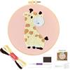 JSRQT Punch Needle Ricamo Kit Giraffa per Principianti, Aghi per Punzoni Punto Croce con Attrezzo, Ricamo Starter Kit Ago Punzonatura Piccolo Facile per Adulti Bambini Fatto a Mano con Istruzioni