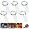 GAOUTO 6 luci a LED da 20 LED, con timer, 2 m, alimentate a batteria, in rame, per camere, interni, Natale, esterni, feste, matrimoni (colore )