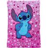 CARTOON Plaid in coral Stitch Disney per bambini coperta in morbido pile 100x140 cm perfetta per divano letto o viaggio