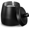 Zeawavsl Posacenere con coperchio, posacenere per esterni, posacenere in acciaio inox, nero, posacenere per esterni e interni
