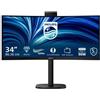 PHILIPS MONITOR CURVO 34 LED VA WQHD 21:9 4MS 300 CDM, REG ALTEZZA, WEBCAM, DP/H