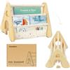 wooshwa Libreria Montessoriana per Bambini Scaffale a 4 Livelli in Tessuto per Bambini 43 x 34 x 34 cm - Terrazzo