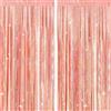 G2PLUS Tende Frange Metalliche: Tende Metalliche Oro Rosa,2 Pezzi Orpelli e Festoni Frangia per Sfondo Fotografico e Decorazioni Festa Compleanno,1x2.5m