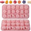 QfwdfcTrenz 2 stampi in silicone per colata a forma di fiori in silicone 3D per cioccolato, fai da te, fiore, foglie, candele in silicone, per decorare torte, cioccolato, caramelle