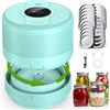 Wothfav Elctrtici Mason Jar Vacuum Sealer，Macchina Sottovuoto per Barattoli Vetro，Kit Sigillatore Sottovuoto Elettrico per Barattoli da Muratore，Conservazione e Fermentazione degli Alimenti-Verde