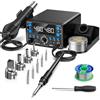 Preciva Stazione Saldante ad Aria Calda 2 in 1 750W Display Digitale Stazione di Saldatura Rework SMD Saldatore Stagno Professionale 100-480°C Temperatura Regolabile con Kit di Saldatura