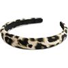 SXQLYH Cerchietto imbottito con motivo leopardato, in tessuto, per donne e ragazze (verde, 2,2 cm)