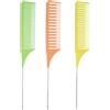 HJZHII Pettine per ciocche 3 misure, pettine per ciocche colore Comb Set pettine con manico parrucchiere set pettini per acconciature polvere decolorante pettine per tintura professionale Highlight (Gruppo