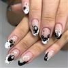 Wedity 24 PCS Halloween Unghie Finte Zucca Fantasma Stampa Unghie Finte Carine Premere sulle Unghie Unghie Artificiali per Donne e Ragazze (D)