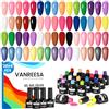 VANREESA Kit Semipermanente Unghie, 20 Colori Smalto Semipermanente Unghie Rosa Blu Violax, Kit Unghie Gel Completo con Base e Top Coat Smalti Semipermanenti per Unghie Regalo per Donne