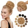 SEGO Pro 45G Chignon Finto per Capelli Veri Umani #27 Biondo Scuro Elastici Chignon Finti Folto Ondulato Extension Capelli Naturale Coda di Cavallo Spessi Updo (45g)