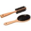 VITA PERFETTA 2 x spazzole per capelli in bambù - spazzole per capelli in setole di cinghiale per tutti i tipi di capelli per spazzolatura e acconciatura