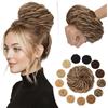 SEGO Pro 45G Chignon Finto per Capelli Veri Umani #4/27 Marrone Medio/Biondo Scuro Elastici Chignon Finti Folto Ondulato Extension Capelli Naturale Coda di Cavallo Spessi Updo (45g)