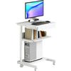 HOMCOM Scrivania per computer con ruote, scrivania con vani 56 x 51 cm con cassetto, compartimento e supporto CPU, bianco | Aosom Italy