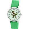Brecjon Orologio da polso per bambini, con dinosauro T Rex e lancette luminose, 5 ATM, impermeabile, in tessuto, Quadrante verde/luminoso