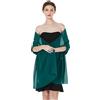 BEAUTELICATE Scialle Stola Donna Elegante Chiffon Coprispalle Sciarpa Estivo per Cerimonia Matrimonio Sposa Festa (Navy Blue - Plus Size, Taglia unica)