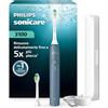 PHILIPS Spazzolino elettrico Philips Sonicare Serie 3100 - Spazzolino sonico con sensore di pressione, 3 intensità, EasyStart, SmarTimer, autonomia 14 giorni, custodia, blu marino, HX4034/24, [Nuovo]