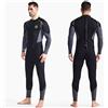ZCCO Muta da uomo ZCCO Costume da bagno in neoprene ultra elasticizzato da 1,5 mm, muta da sub per tutto il corpo con zip posteriore, un pezzo per lo snorkeling, nuoto subacqueo, surf (Nero, XXL)