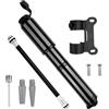 Noxtioanip Pompa per Bicicletta 120 PSI, Pompa Bicicletta Portatile Adatta per Schrader e Presta Valvola, Mini Pump Bici Portatile con Supporto per Telaio, per Strada, Touring e Mountain Bike