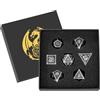 DND DADO Set di Dadi in Metallo D&D, Modello del Drago, 7 pezzi di Dadi Poliedrici in Metallo, RPG, MTG, Accessori per Giochi di Ruolo, Regali DND con Scatola Regalo, D20, D12, 2 D10 (00-90 e 0-9), D8, D6 e D4